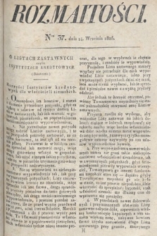 Rozmaitości : oddział literacki Gazety Lwowskiej. 1825, nr 37