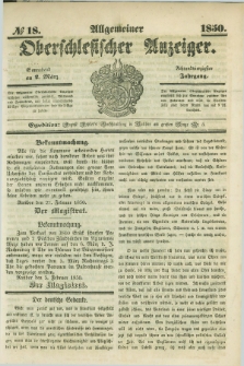 Allgemeiner Oberschlesischer Anzeiger. Jg.48, № 18 (2 März 1850)