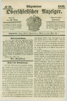 Allgemeiner Oberschlesischer Anzeiger. Jg.48, № 21 (13 März 1850)