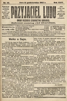 Przyjaciel Ludu : organ Polskiego Stronnictwa Ludowego. 1912, nr 42