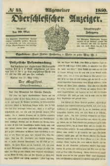 Allgemeiner Oberschlesischer Anzeiger. Jg.48, № 43 (29 Mai 1850)