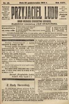 Przyjaciel Ludu : organ Polskiego Stronnictwa Ludowego. 1912, nr 43