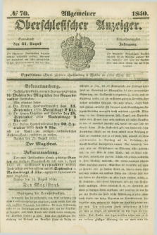 Allgemeiner Oberschlesischer Anzeiger. Jg.48, № 70 (31 August 1850)