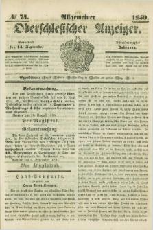 Allgemeiner Oberschlesischer Anzeiger. Jg.48, № 74 (14 September 1850)