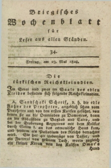 Briegisches Wochenblatt für Leser aus allen Ständen : eine Zeitschrift. [Jg.20], [nr] 34 (23 Mai 1828) + dod.