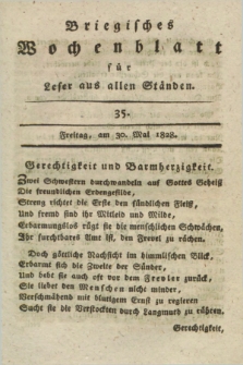 Briegisches Wochenblatt für Leser aus allen Ständen : eine Zeitschrift. [Jg.20], [nr] 35 (30 Mai 1828) + dod.