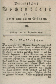 Briegisches Wochenblatt für Leser aus allen Ständen. [Jg.21], [nr] 10 (4 Dezember 1829) + dod.