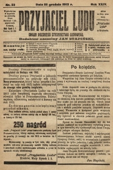 Przyjaciel Ludu : organ Polskiego Stronnictwa Ludowego. 1912, nr 52