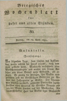 Briegisches Wochenblatt für Leser aus allen Ständen. [Jg.23], [nr] 30 (29 April 1831) + dod.