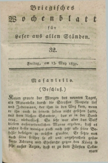 Briegisches Wochenblatt für Leser aus allen Ständen. [Jg.23], [nr] 32 (13 May 1831) + dod.