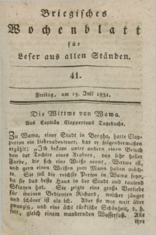 Briegisches Wochenblatt für Leser aus allen Ständen. [Jg.23], [nr] 41 (15 Juli 1831) + dod.