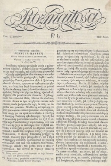 Rozmaitości : pismo dodatkowe do Gazety Lwowskiej. 1837, nr 1