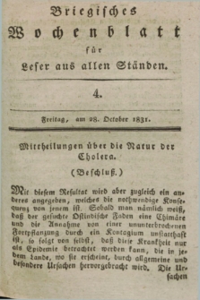 Briegisches Wochenblatt für Leser aus allen Ständen. [Jg.23], [nr] 4 (28 October 1831) + dod.