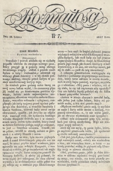 Rozmaitości : pismo dodatkowe do Gazety Lwowskiej. 1837, nr 7