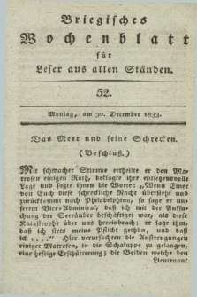 Briegisches Wochenblatt für Leser aus allen Ständen. [Jg.25], [nr] 52 (30 December 1833) + dod.