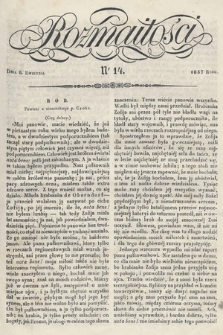 Rozmaitości : pismo dodatkowe do Gazety Lwowskiej. 1837, nr 14