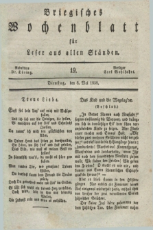 Briegisches Wochenblatt für Leser aus allen Ständen. [Jg.30], [nr] 19 (8 Mai 1838)