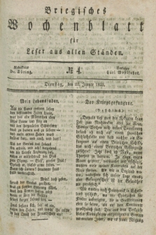 Briegisches Wochenblatt für Leser aus allen Ständen. [Jg.31], No. 4 (22 Januar 1839)