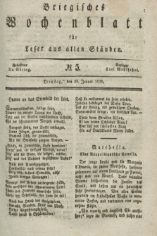 Briegisches Wochenblatt für Leser aus allen Ständen. [Jg.31], No. 5 (29 Januar 1839)