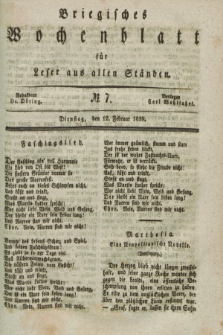 Briegisches Wochenblatt für Leser aus allen Ständen. [Jg.31], No. 7 (12 Februar 1839)