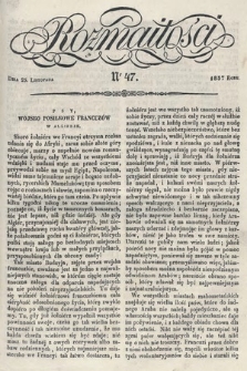 Rozmaitości : pismo dodatkowe do Gazety Lwowskiej. 1837, nr 47