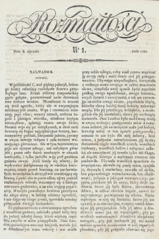 Rozmaitości : pismo dodatkowe do Gazety Lwowskiej. 1838, nr 1