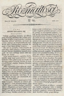 Rozmaitości : pismo dodatkowe do Gazety Lwowskiej. 1838, nr 46
