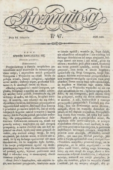 Rozmaitości : pismo dodatkowe do Gazety Lwowskiej. 1838, nr 47