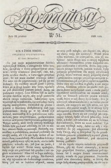 Rozmaitości : pismo dodatkowe do Gazety Lwowskiej. 1838, nr 51