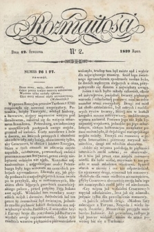 Rozmaitości : pismo dodatkowe do Gazety Lwowskiej. 1839, nr 2