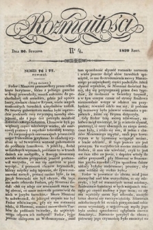 Rozmaitości : pismo dodatkowe do Gazety Lwowskiej. 1839, nr 4