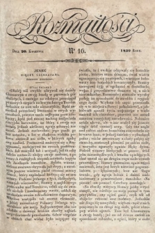 Rozmaitości : pismo dodatkowe do Gazety Lwowskiej. 1839, nr 16