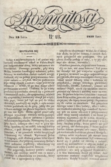 Rozmaitości : pismo dodatkowe do Gazety Lwowskiej. 1839, nr 28