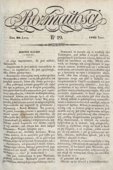 Rozmaitości : pismo dodatkowe do Gazety Lwowskiej. 1839, nr 29