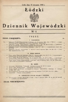 Łódzki Dziennik Wojewódzki. 1938, nr 1