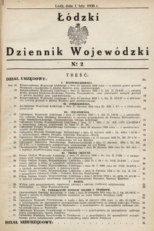 Łódzki Dziennik Wojewódzki. 1938, nr 2