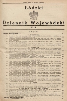Łódzki Dziennik Wojewódzki. 1938, nr 5