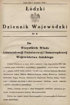 Łódzki Dziennik Wojewódzki. 1938, nr 6