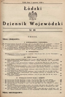 Łódzki Dziennik Wojewódzki. 1938, nr 10