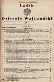 Łódzki Dziennik Wojewódzki. 1938, nr 11