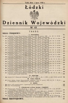Łódzki Dziennik Wojewódzki. 1938, nr 12