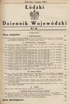 Łódzki Dziennik Wojewódzki. 1938, nr 14