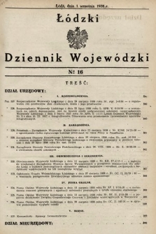 Łódzki Dziennik Wojewódzki. 1938, nr 16
