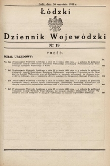 Łódzki Dziennik Wojewódzki. 1938, nr 19