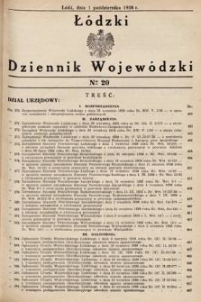Łódzki Dziennik Wojewódzki. 1938, nr 20