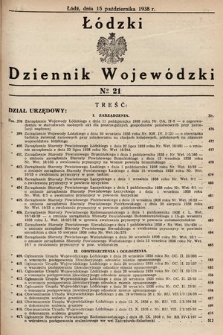 Łódzki Dziennik Wojewódzki. 1938, nr 21