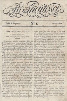 Rozmaitości : pismo dodatkowe do Gazety Lwowskiej. 1840, nr 1
