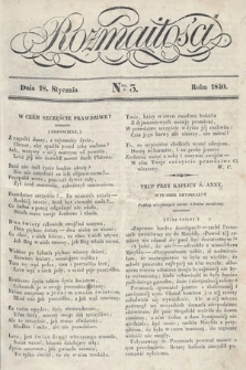 Rozmaitości : pismo dodatkowe do Gazety Lwowskiej. 1840, nr 3