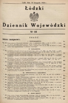 Łódzki Dziennik Wojewódzki. 1938, nr 23