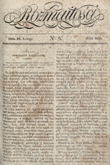 Rozmaitości : pismo dodatkowe do Gazety Lwowskiej. 1840, nr 9
